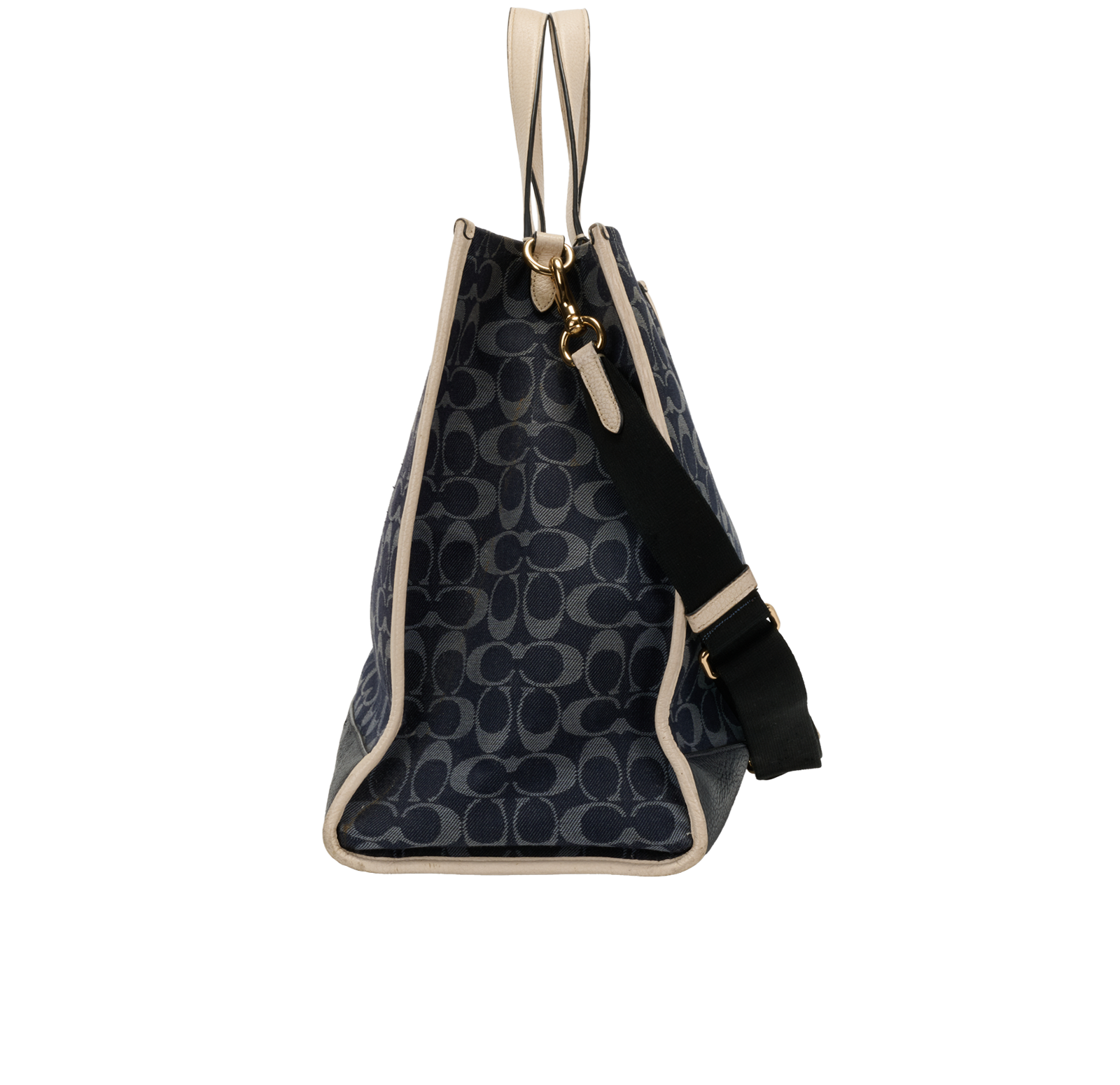 Dempsey Tote 40, &pound;120, Handbags, Blue/White, Canvas/Leather, Bottom view